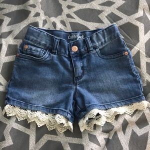 Girls Cat &Jack lace trim jean shorts